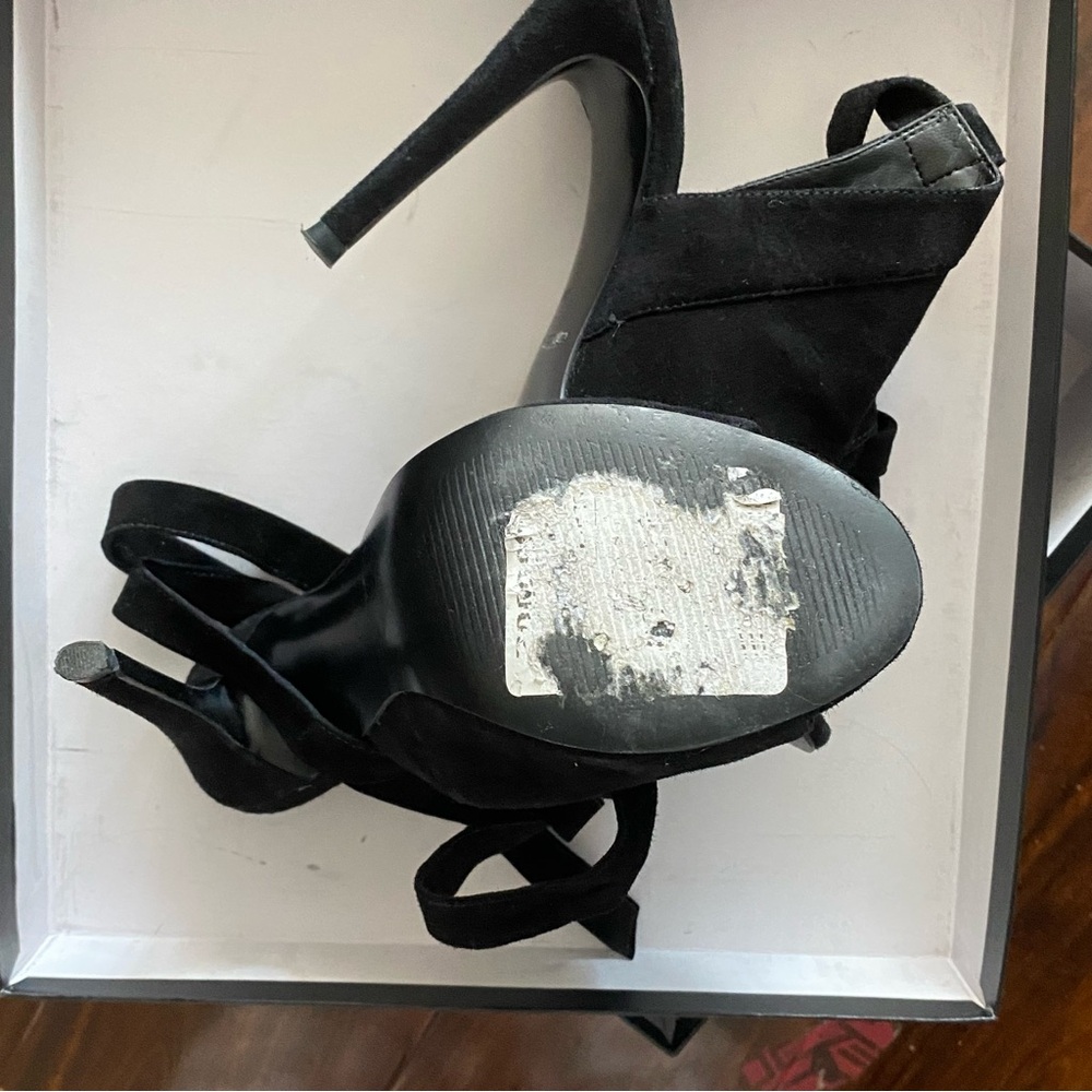 Kendall + Kylie "Evelyn" Black Suede Ankle-Tie Sandals US 5.5 - Picture 8 of 14